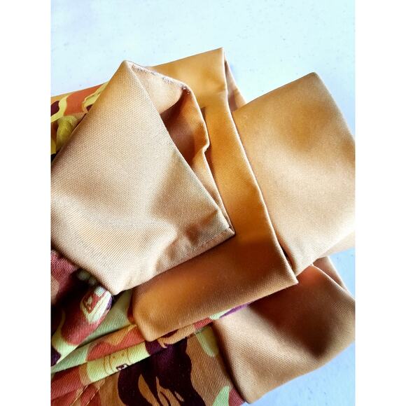 STREETWEAR CAMO SHARK FULL ZIP HOODIE SWEATSHIRT JACKET ORANGE YELLOW M 2368 - Picture 7 of 8